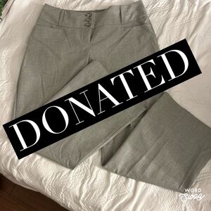 Wide leg 3 button/zip pant light gray